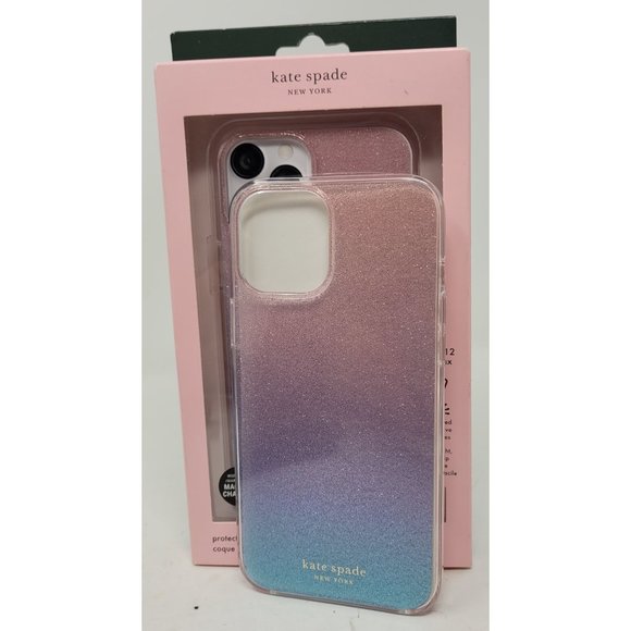 Kate Spade Defensive Case for iPhone 12 Pro Max 6.5", Glitter Ombre Pink - Picture 2 of 3